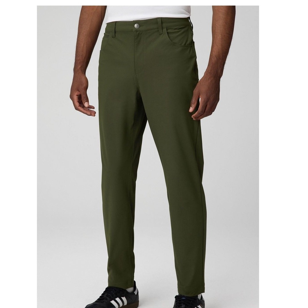 Fabletics The Only Pant Mens 29x34 Olive Green Five-Pocket Casual Minimalist